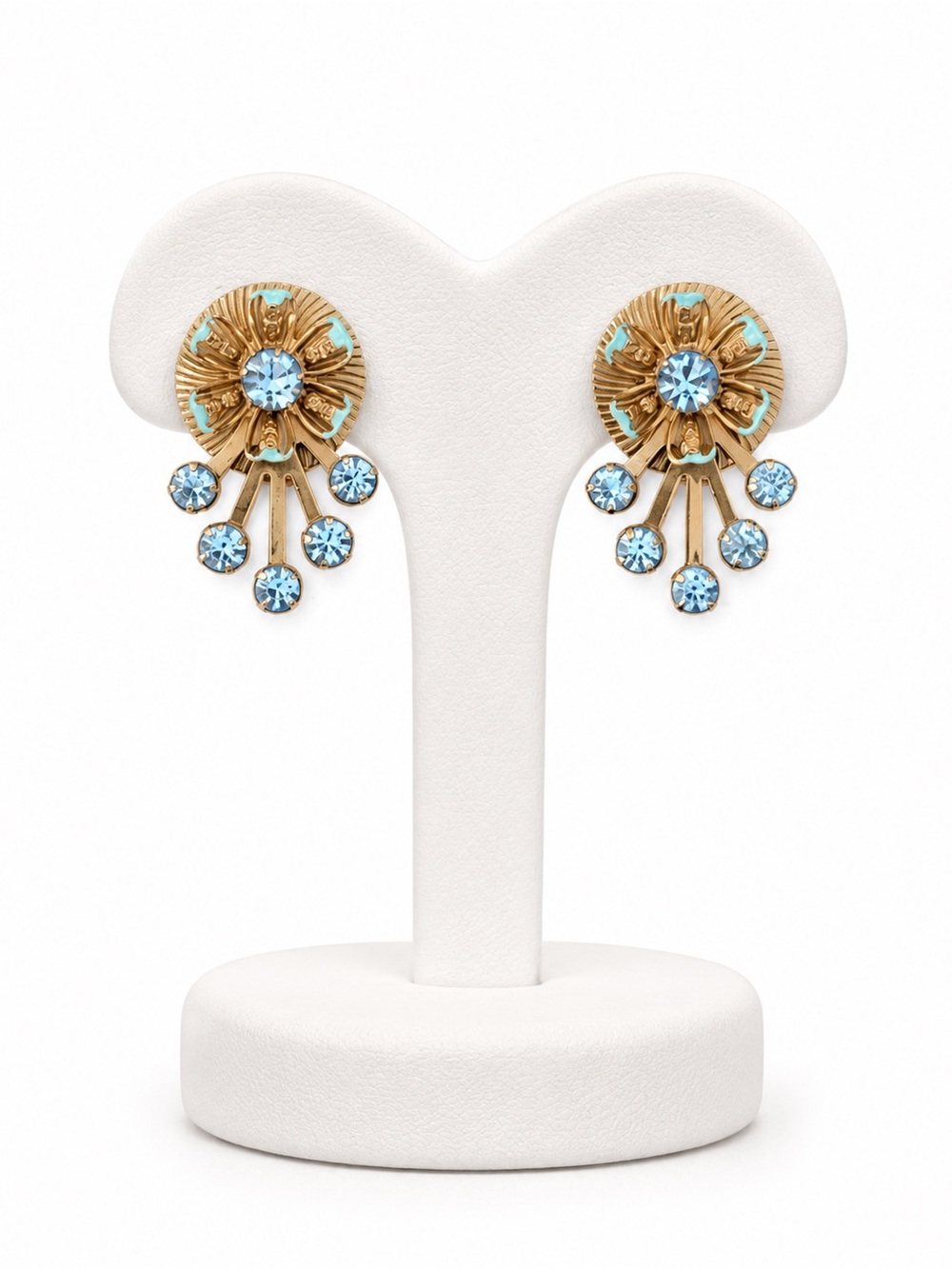 Vintage rhinestone clip on earrings